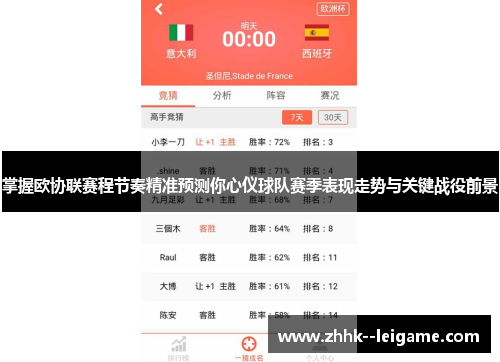 掌握欧协联赛程节奏精准预测你心仪球队赛季表现走势与关键战役前景 掌握欧协联赛程节奏精准预测你心仪球队赛季表现走势与关键战役前景